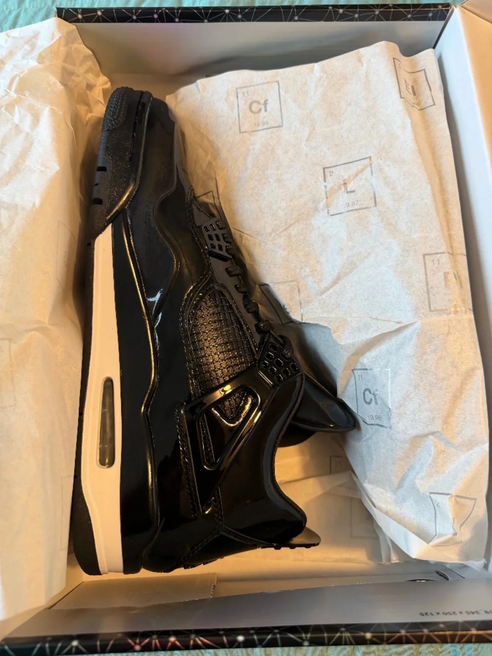 BNIB Nike Air Jordan 4 Retro 11Lab4 Black Patent Leather 719864-010 Size 11